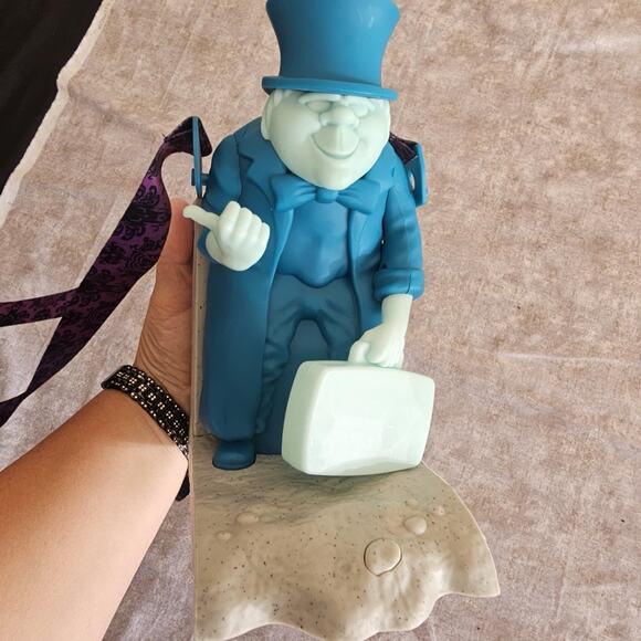 Disney 50th Haunted Mansion Phineas Hitchhiking Ghost Popcorn Bucket Light Sound - Picture 2 of 4